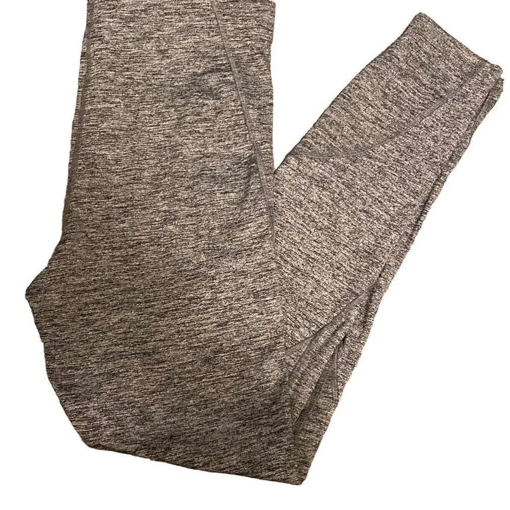 Forever21 Full Length High Waisted Compression Athletic Leggings Heathered Grey
